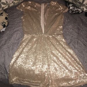 Gold sequenced romper